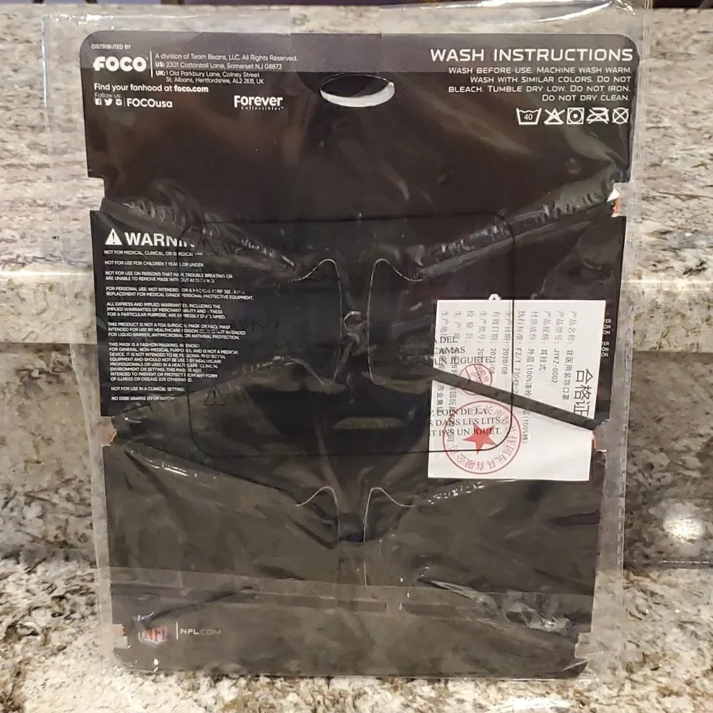 NFL Denver Broncos one pack of 2 Facemasks NWT
